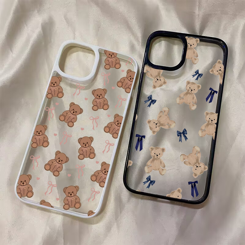 Samsung Galaxy A55 - Schattig telefoonhoesje met teddybeer en strik