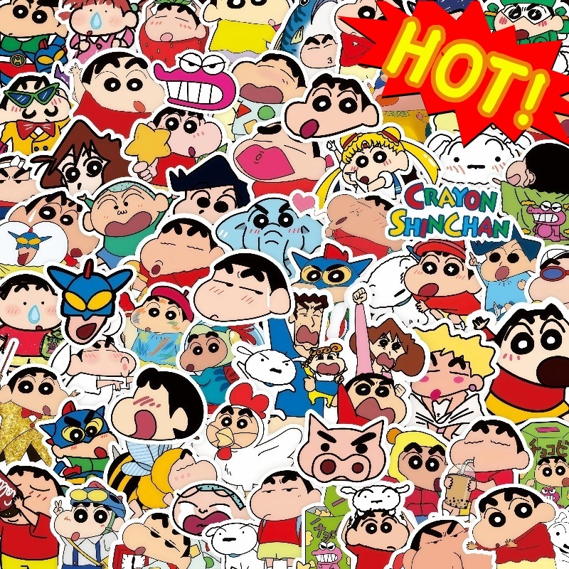 Tablet Cute Accessories - 100 stuks Crayon Shin Chan stickers,