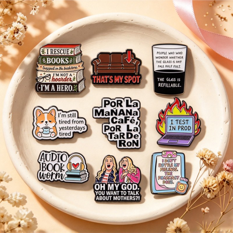 Leuke grappige emaille pins me - Tablet Cute Accessories recensie en prijs