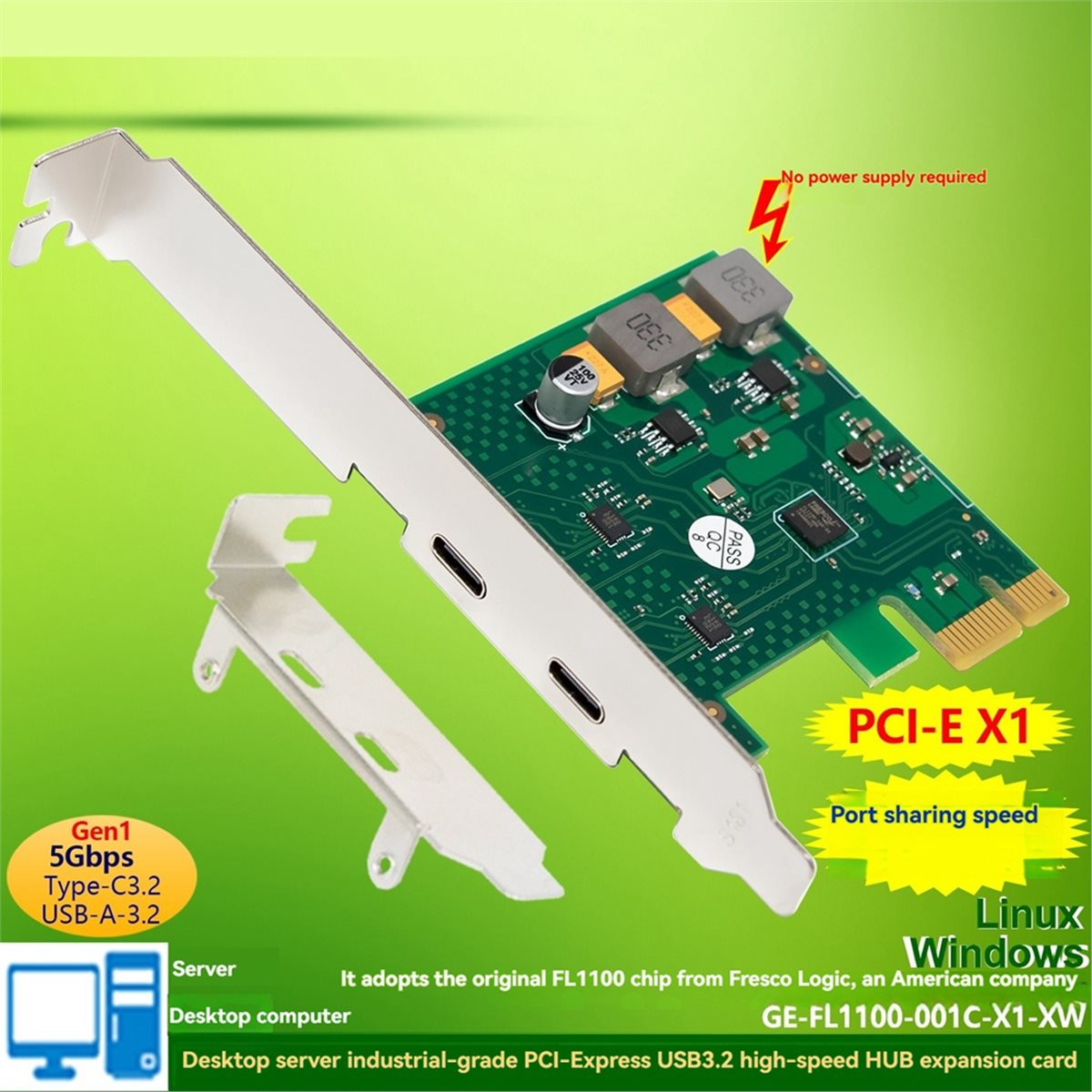 NIEUWE FABRIEK~USB3.0 PCI-E ui - Usb Hub Type C recensie en prijs