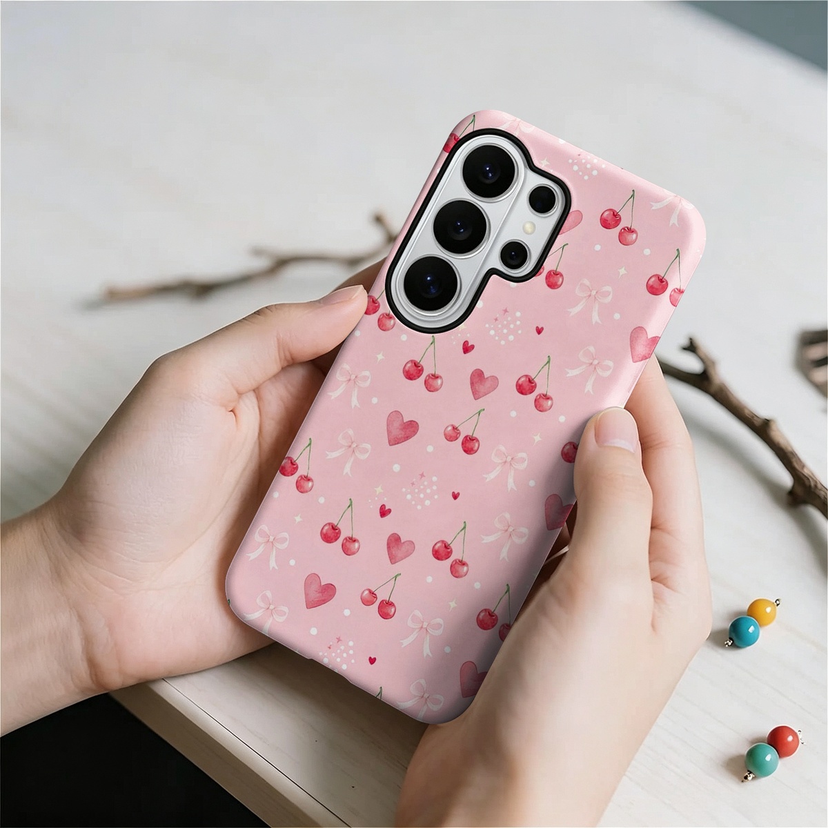 Watercolor Cherry Hearts 2-in- - Samsung Galaxy S24 recensie en prijs