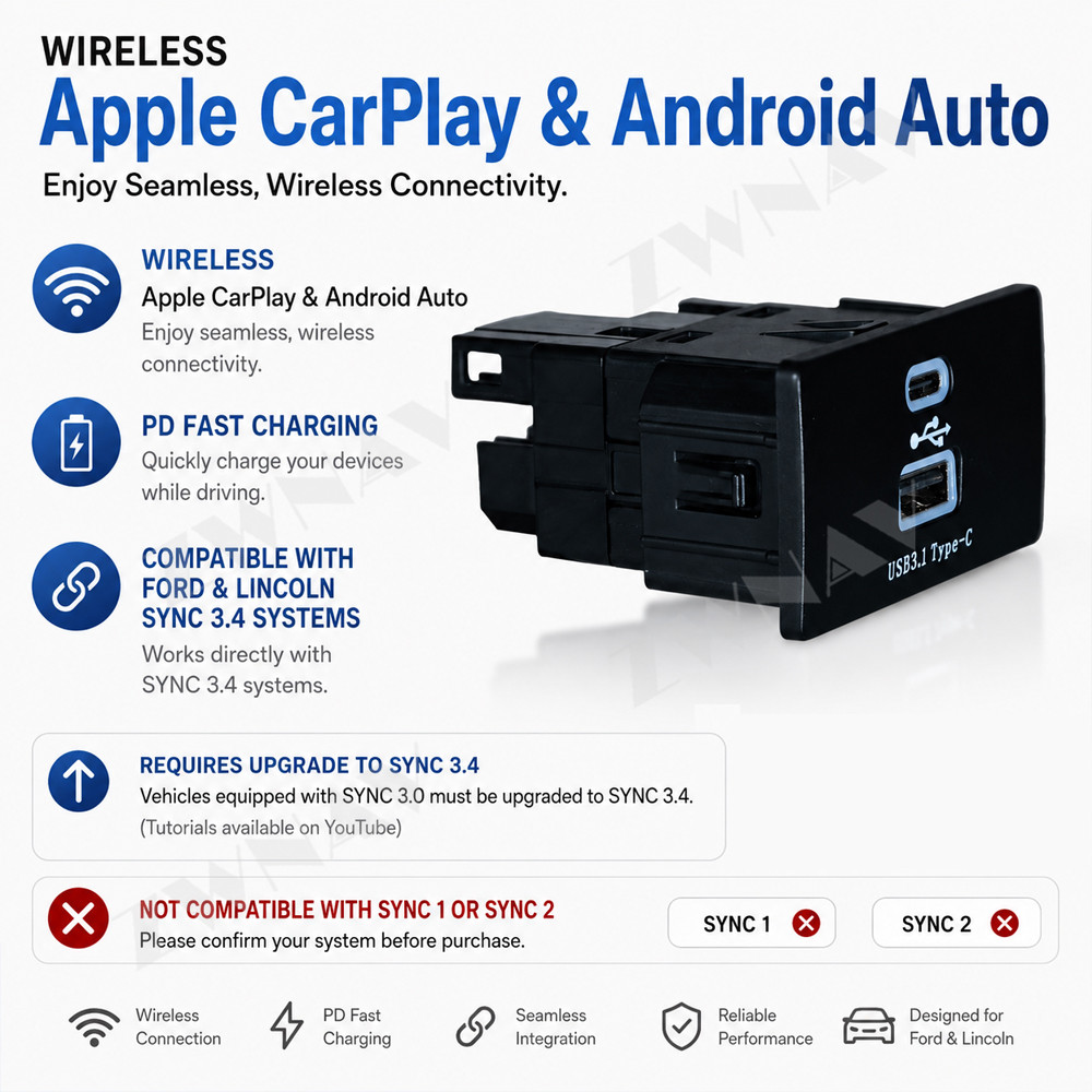 Draadloze CarPlay- en Android  - Usb Hub Type C recensie en prijs